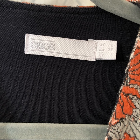 ASOS 4 floral v-neck jacket co-ord sweat top flowers orange red pullover boho - Picture 3 of 9